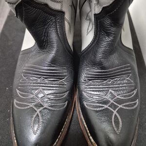 Men's Boulet Black and Gray Two-Tone Western Leather Boots